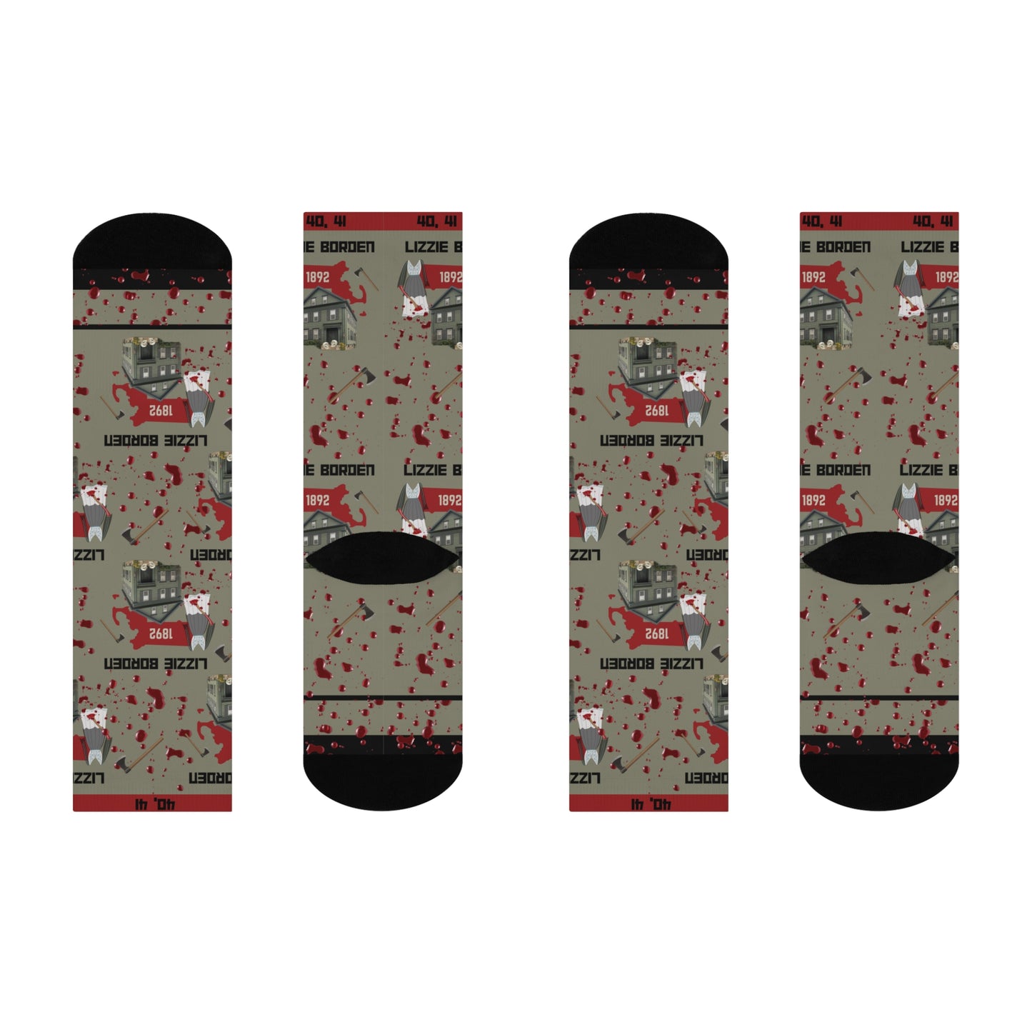 Lizzie Borden Socks Axes Unisex Adult Stretchy Mid Calf Original