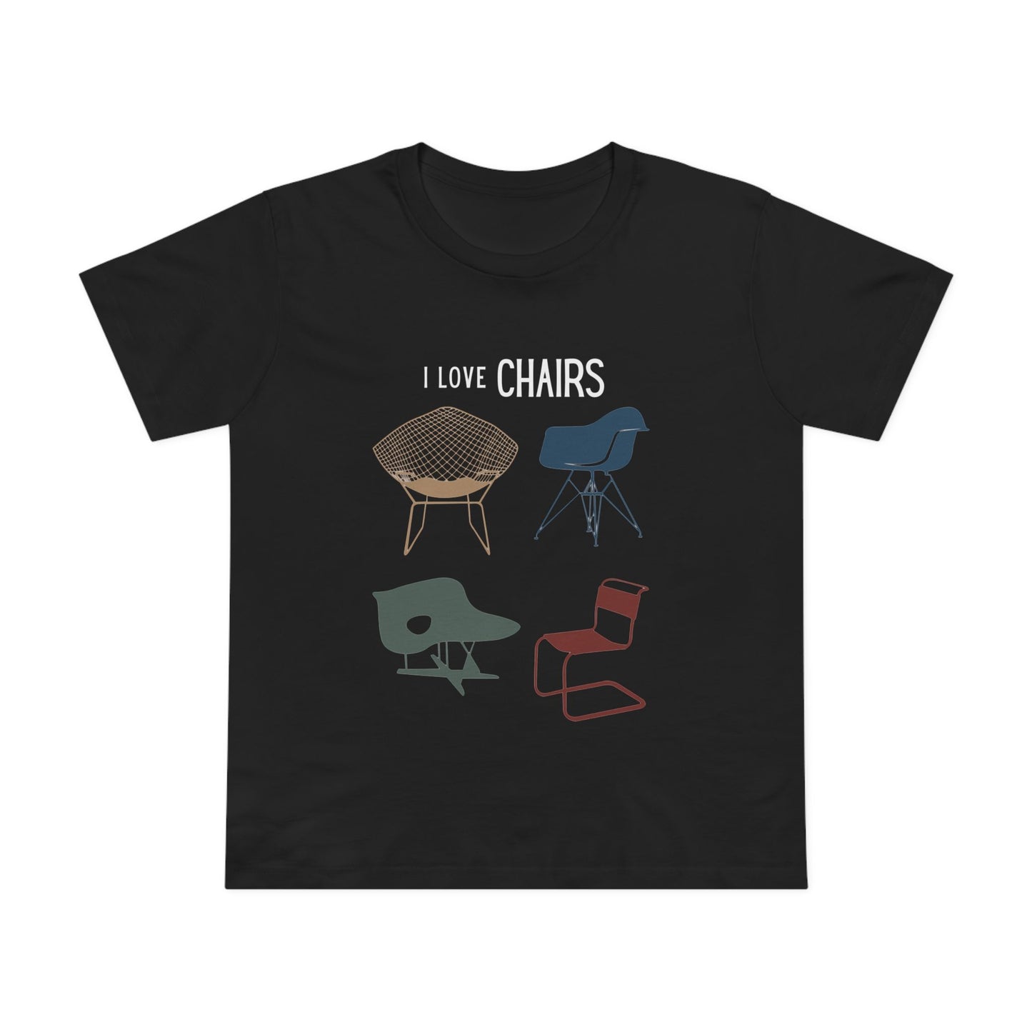 I Love Chairs Women's T-Shirt Iconic Designs V-Neck
