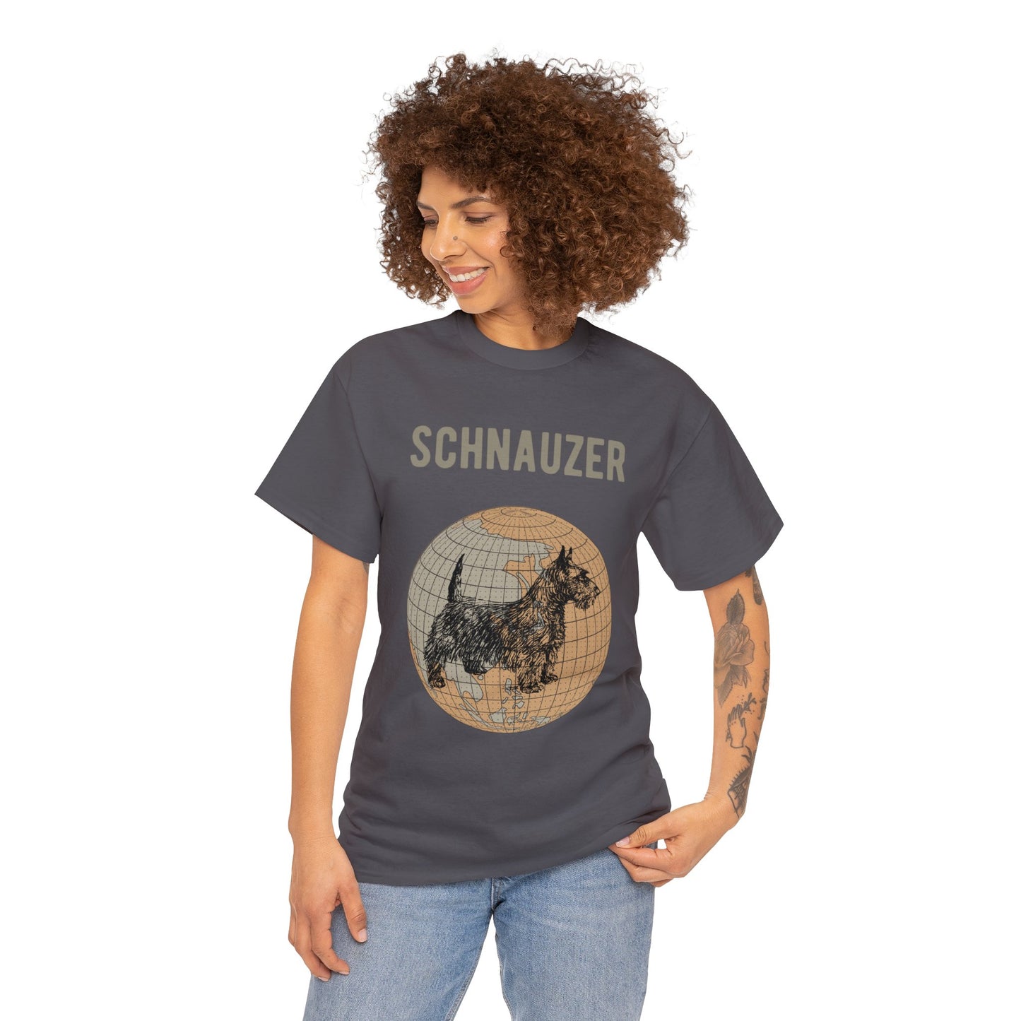 Schnauzer T-Shirt, Old- World Map Tee