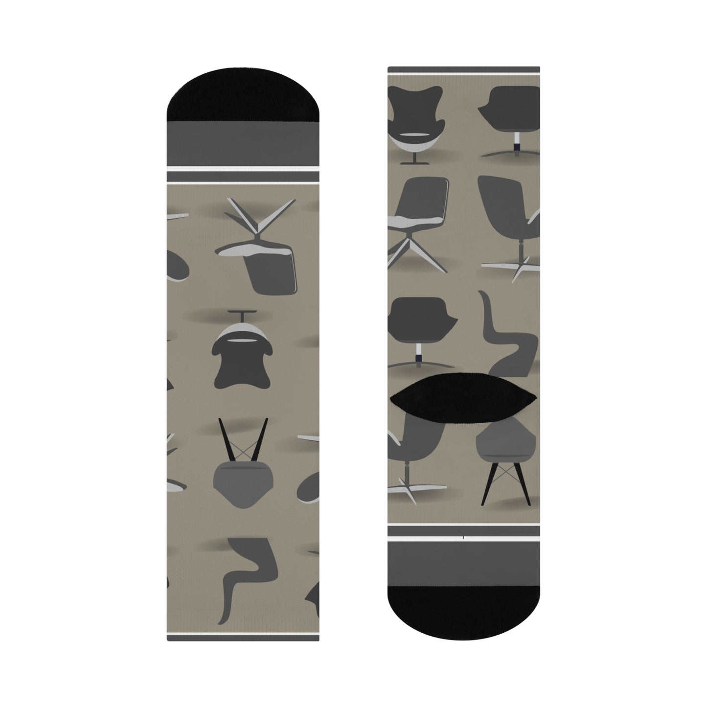 MCM chairs tan socks flat view right