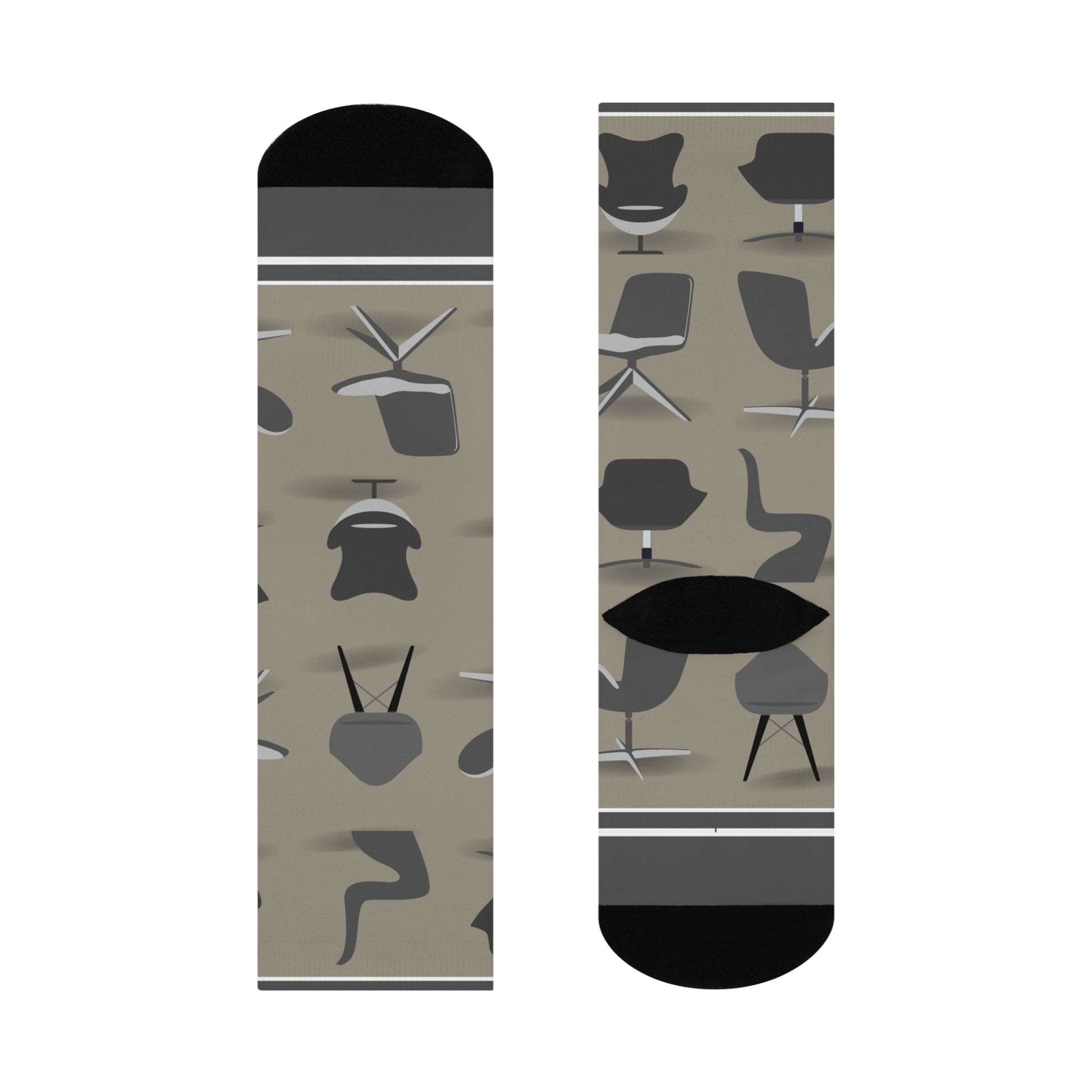 MCM chairs tan socks flat view right