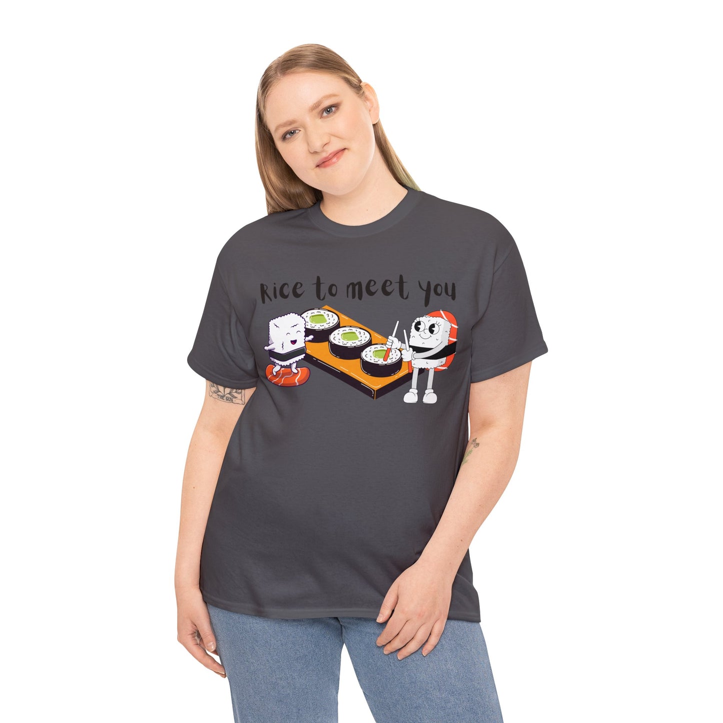 Sushi "Rice to Meet You" T-Shirt, Food Pun Tee
