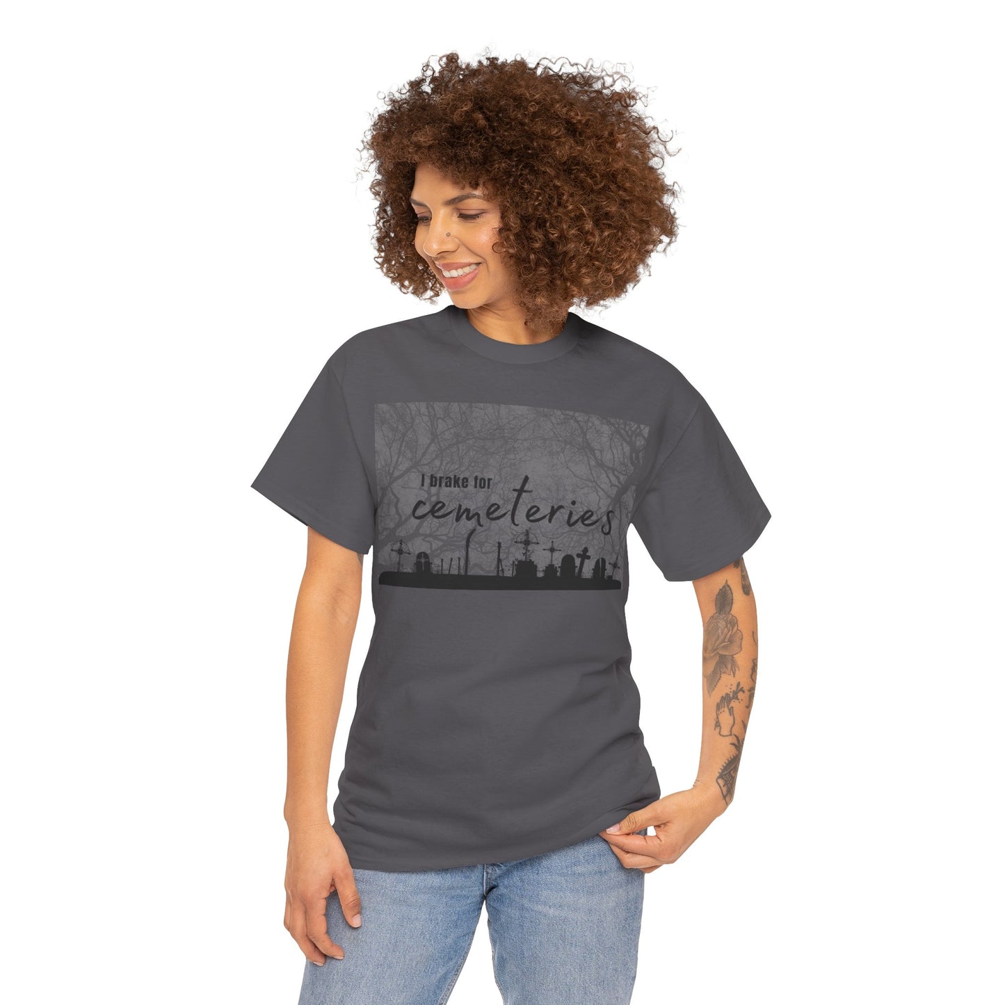 Cemetery T-Shirt, I Brake for Cemeteries Tee