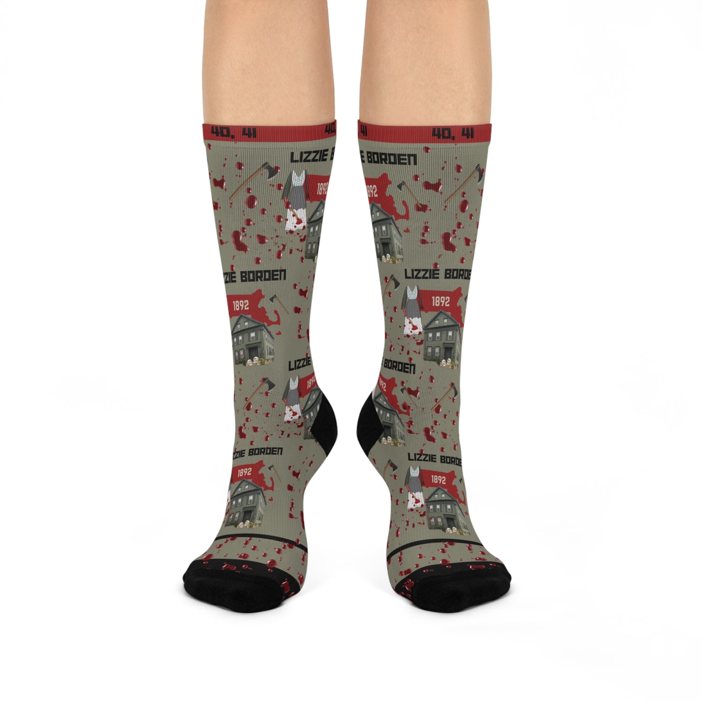 Lizzie Borden Socks Axes Unisex Adult Stretchy Mid Calf Original
