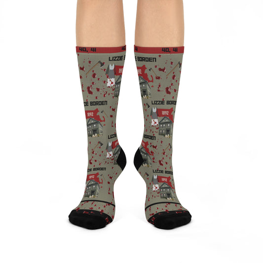 Lizzie Borden Socks Axes Unisex Adult Stretchy Mid Calf Original