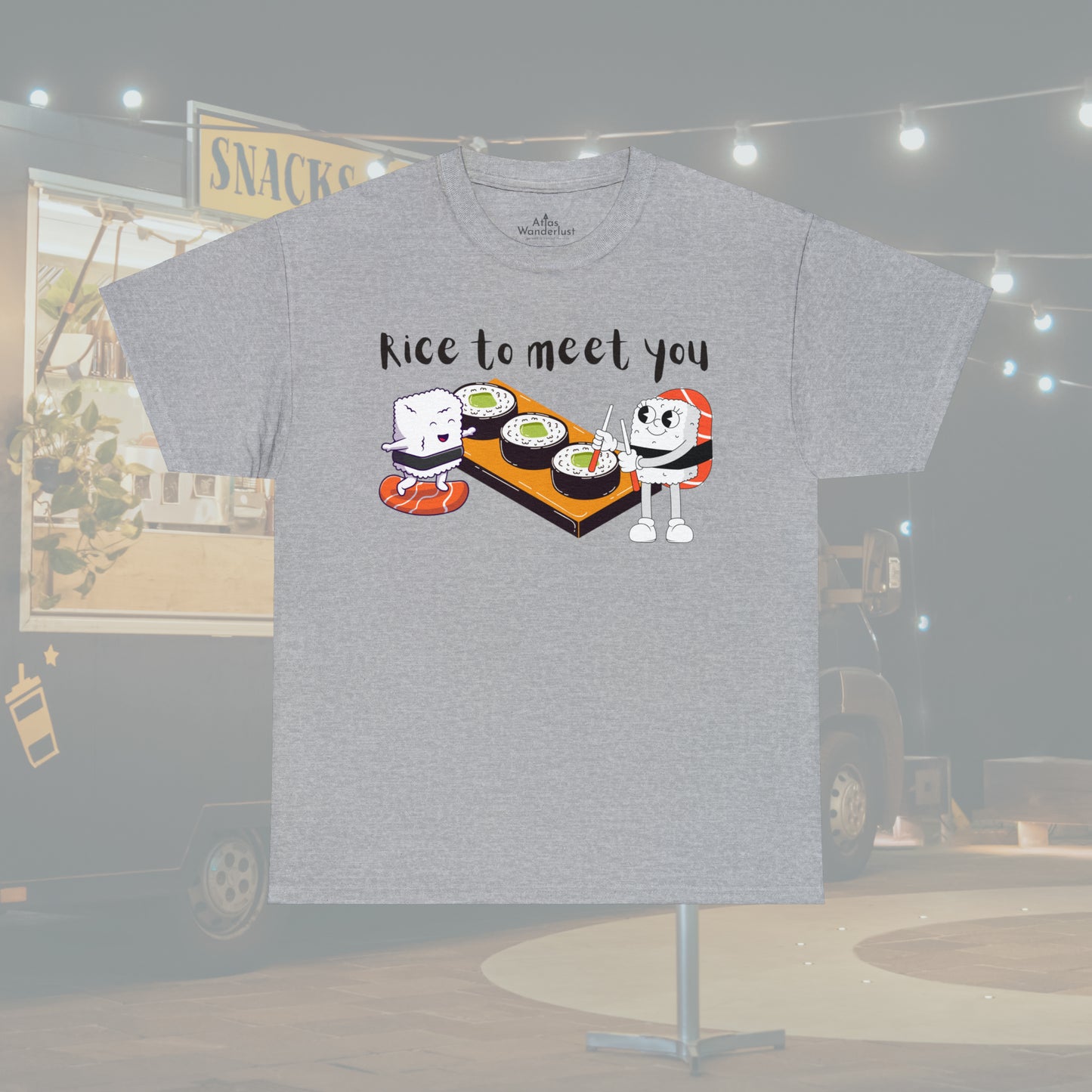 Sushi "Rice to Meet You" T-Shirt, Food Pun Tee