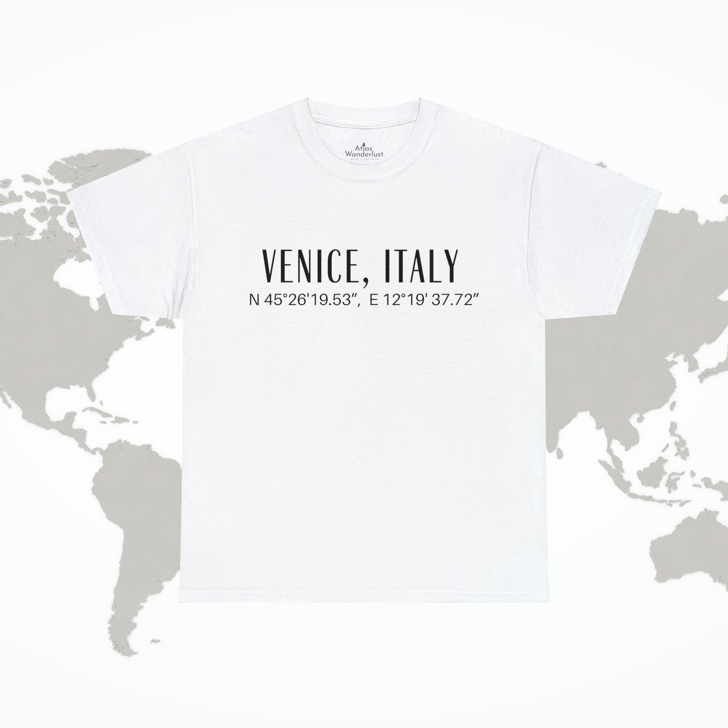 Venice Italy Coordinates T-Shirt, Modern Italian Tee