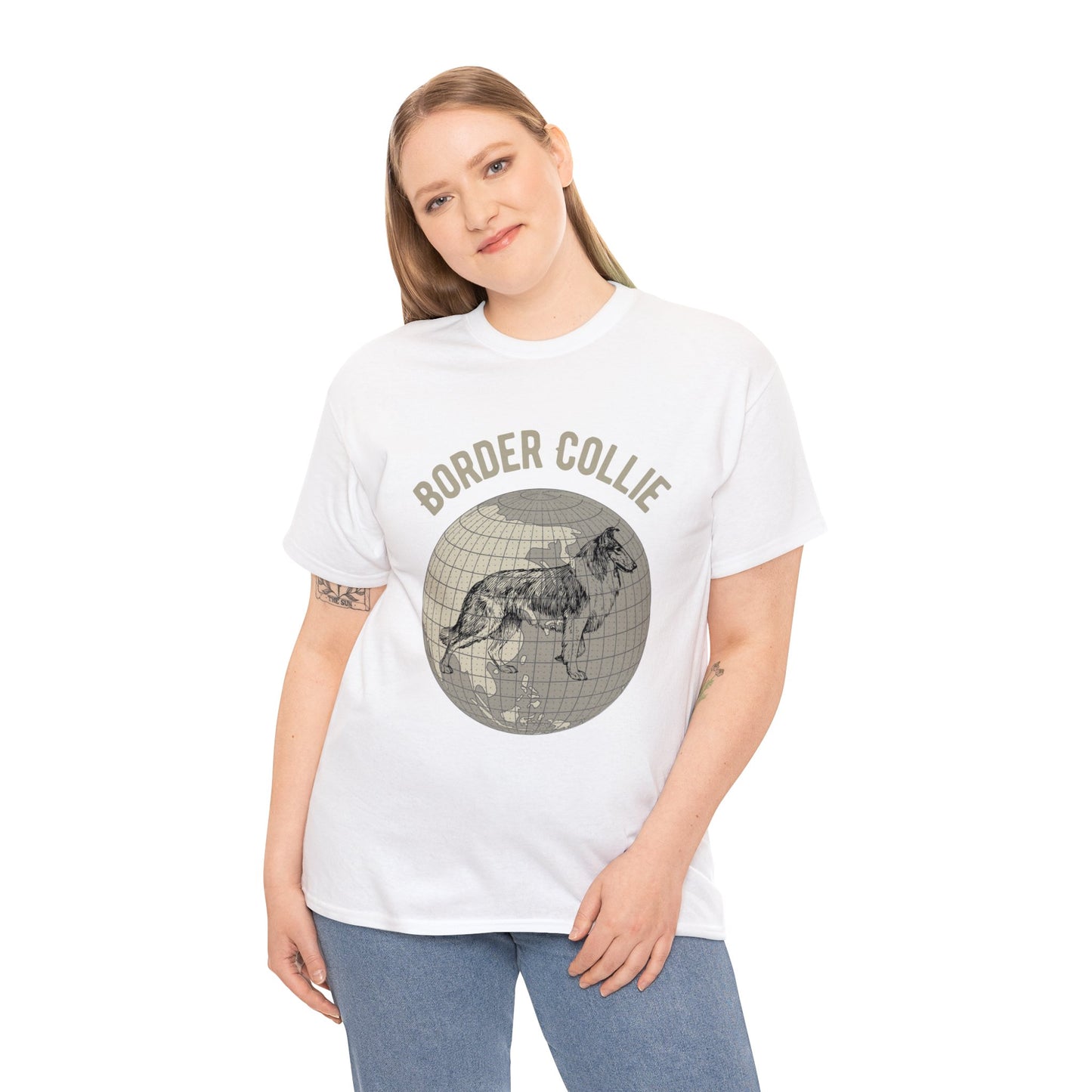 Border Collie T-Shirt, Old-World Map Tee