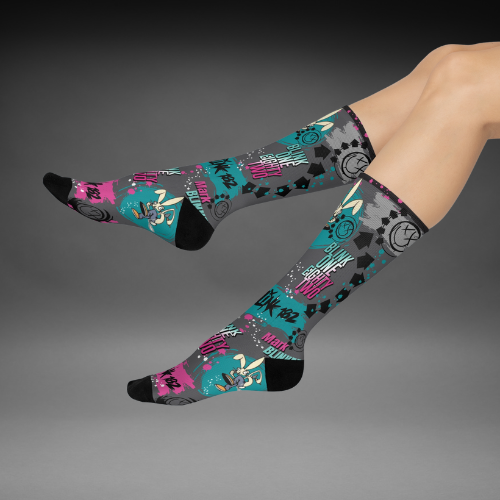 Blink 182 Socks, Mark Blinked Unisex Adult Mid Calf