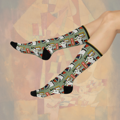 Bull Terrier Socks Picasso Style Unisex Adult Stretchy Mid Calf Original