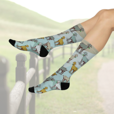 Goat Socks Boho Unisex Adult Stretchy Mid Calf Original