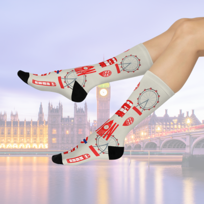 London England Socks Anglophile Unisex Adult Stretchy Mid Calf Original