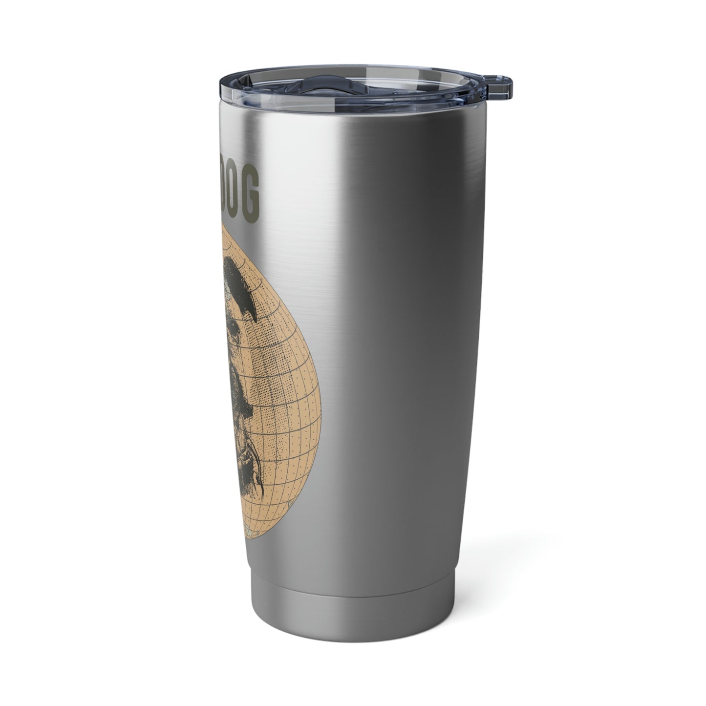 French Bulldog Tumbler, Old-World Map, 20 oz Stainless Steel