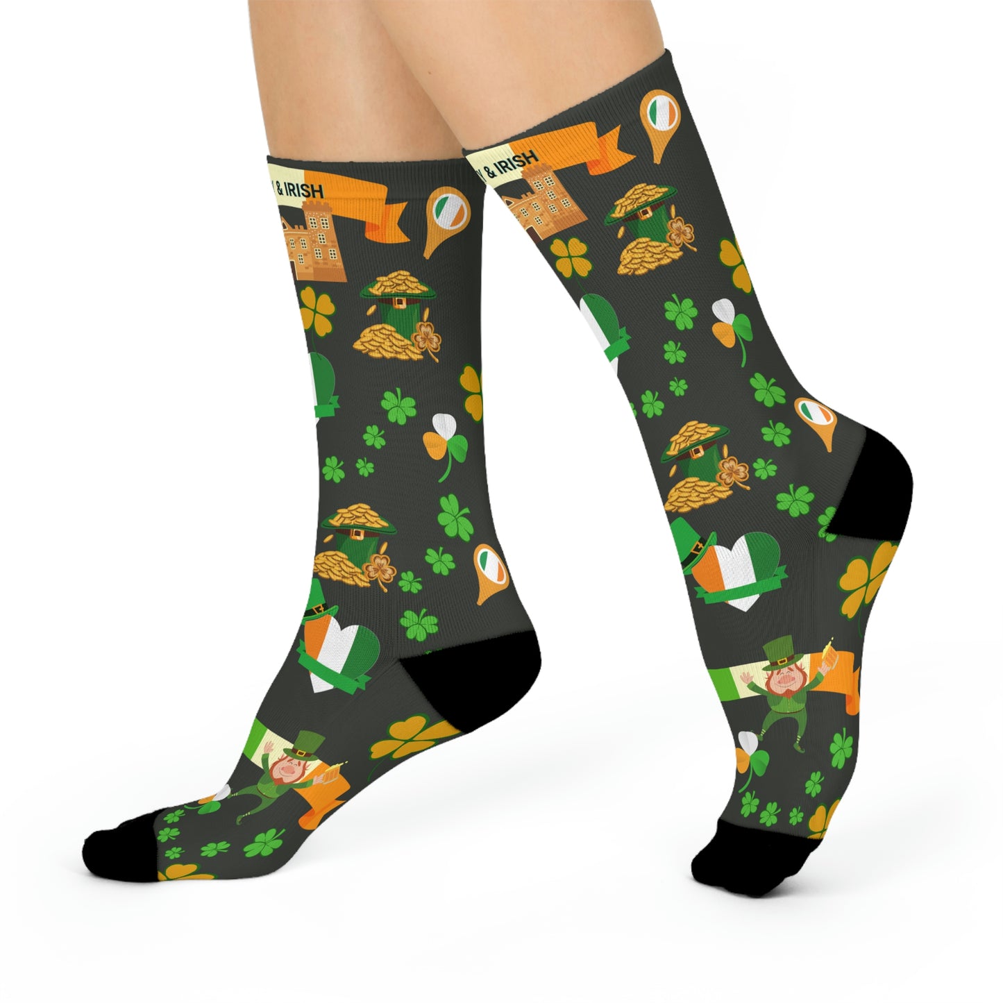 Ireland Socks Luck of the Irish Unisex Adult Stretchy Mid Calf Original