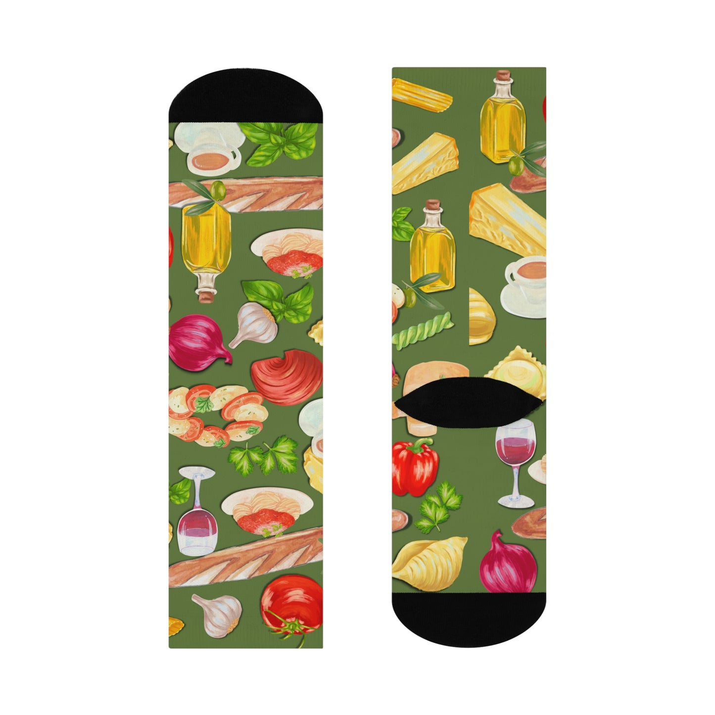 Italian Food Socks Mama Mia Unisex Adult Stretchy Mid Calf Original