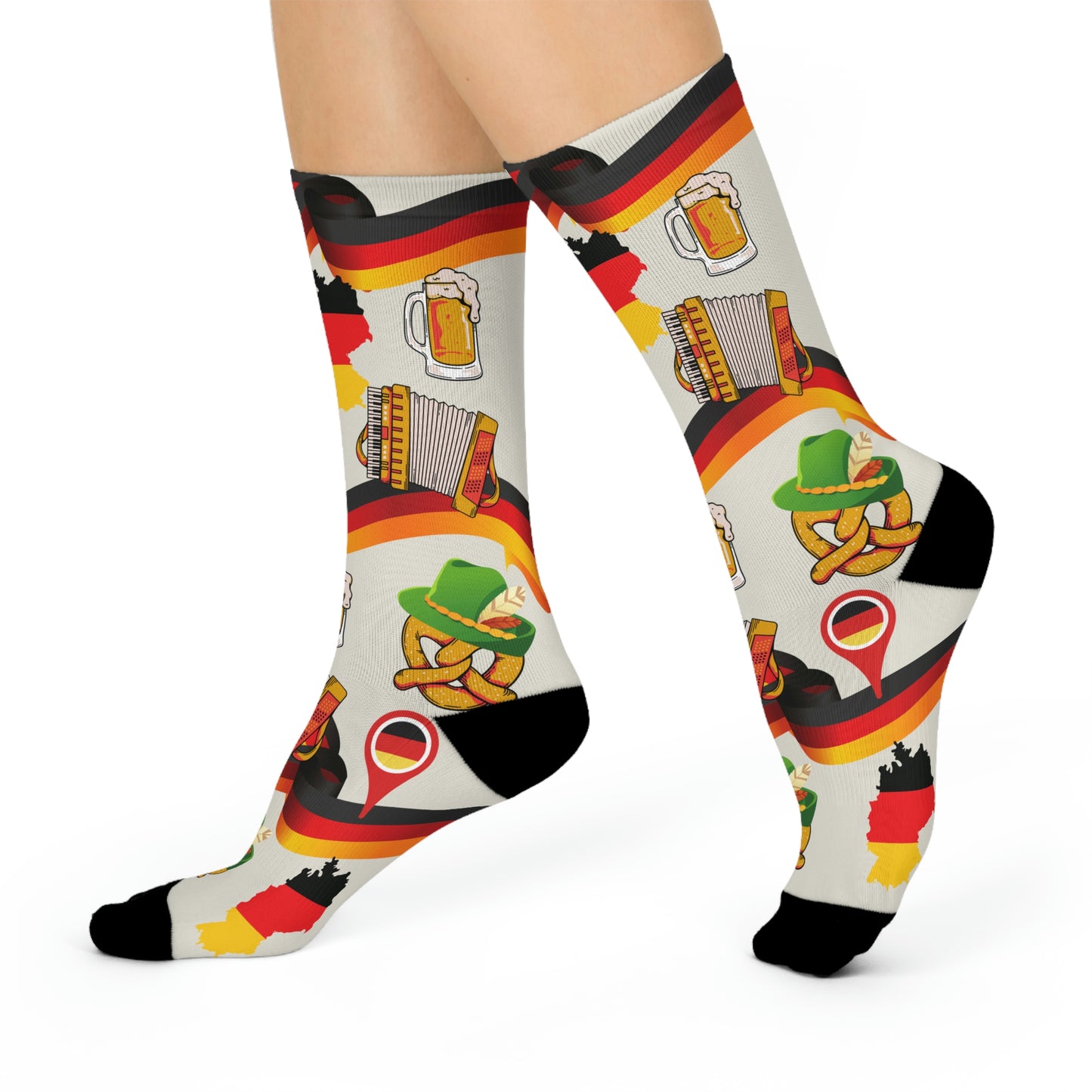 German Socks Pretzels Unisex Adult Stretchy Mid Calf Original