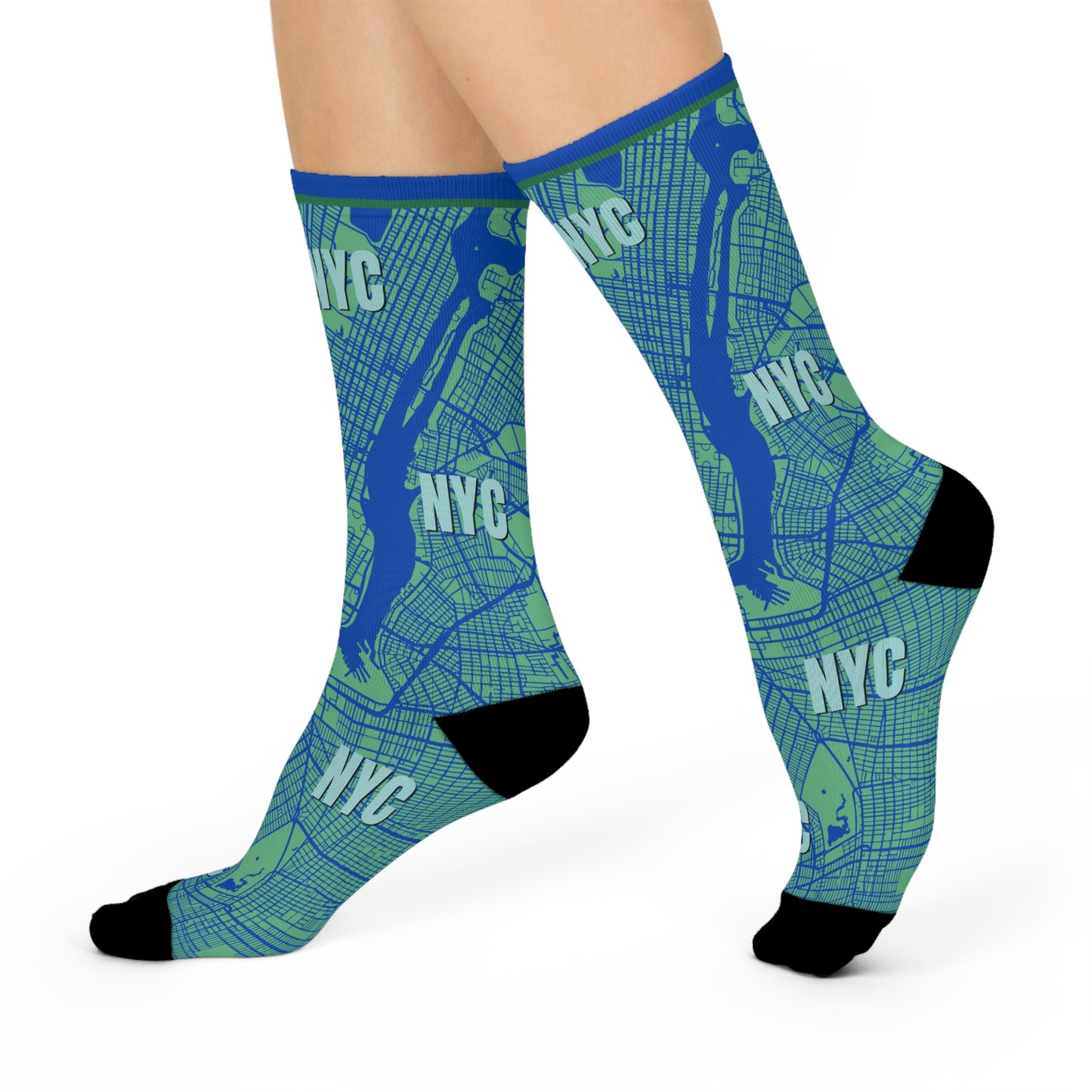 NYC Socks Map Central Park Unisex Adult Stretchy Mid Calf