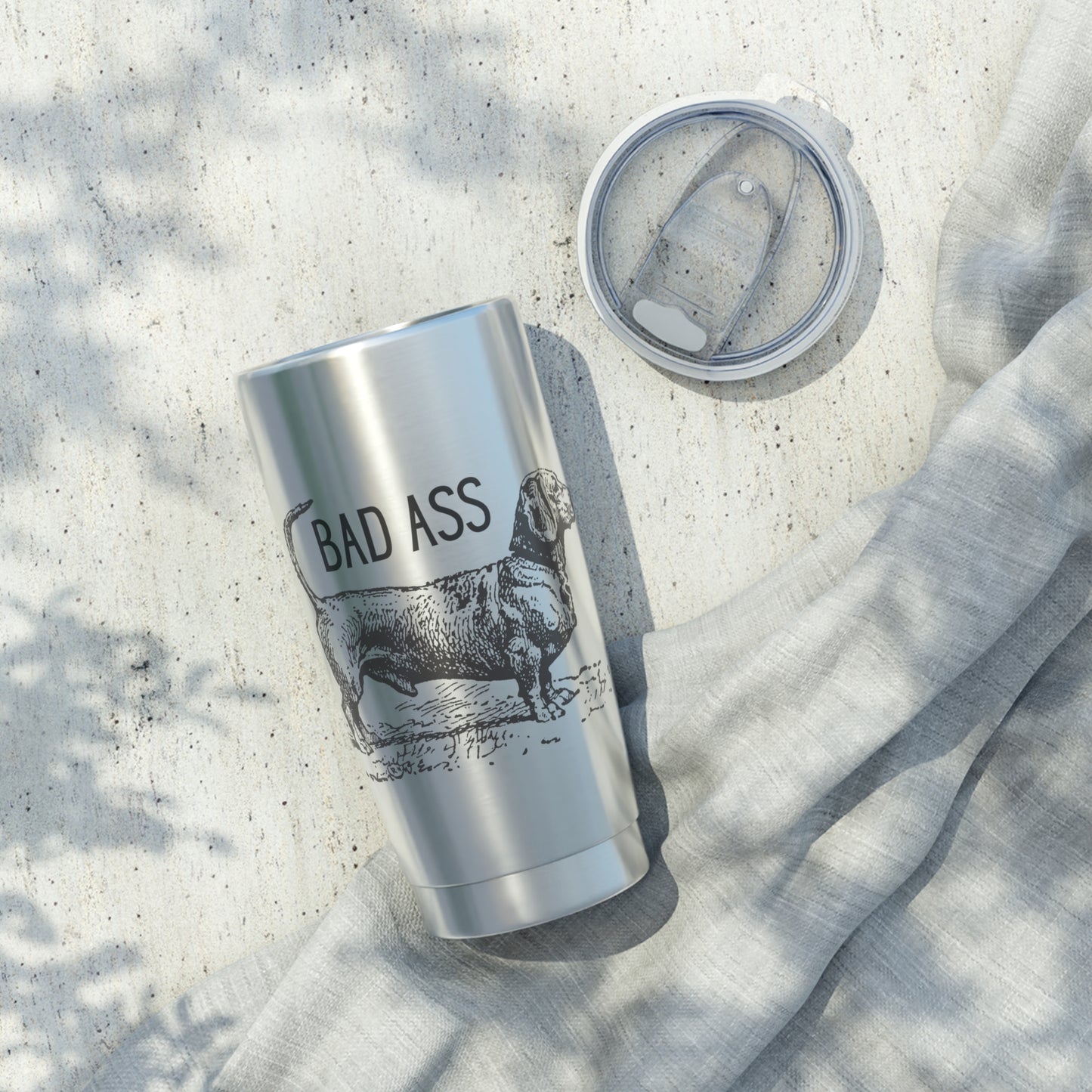 Dachshund Badass Tumbler, 20 oz Stainless Steel