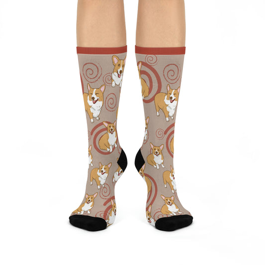 Corgi Socks, Colorful Original, Fun, Trendy Design, Men's Women's Socks, Queen's Dog - The Dapper Dogg