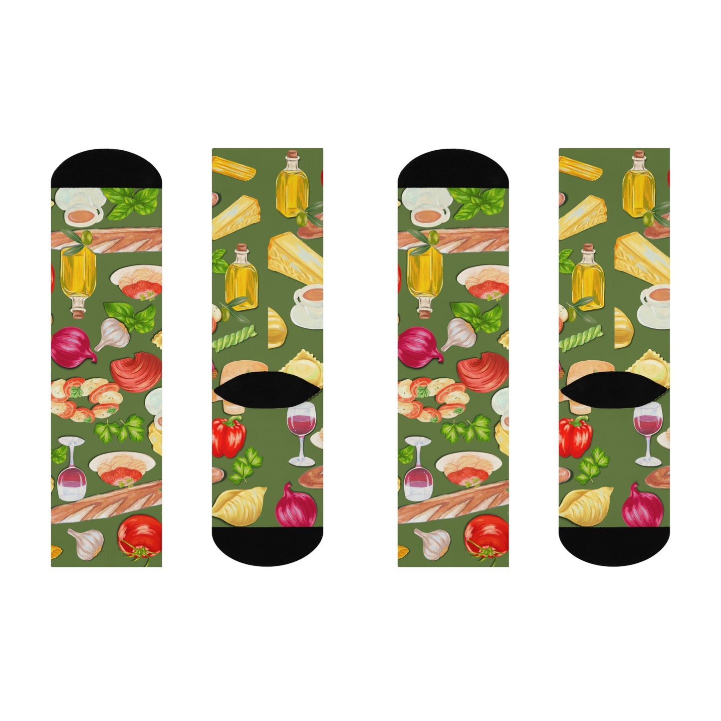 Italian Food Socks Mama Mia Unisex Adult Stretchy Mid Calf Original