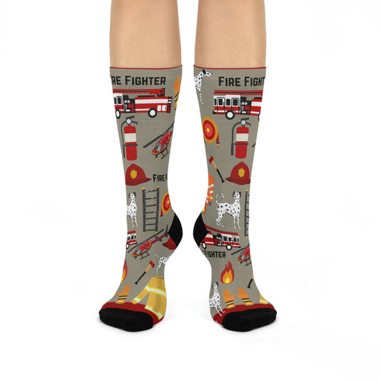 Firefighter Socks Unisex Adult Stretchy Mid Calf Original