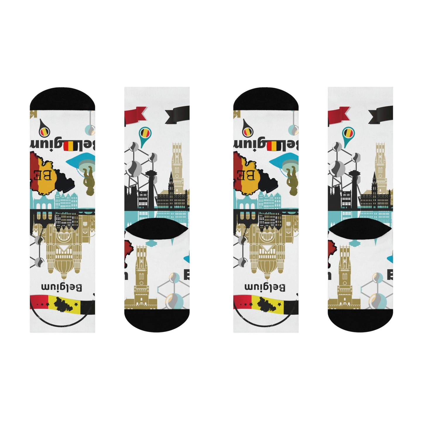 Belgium Socks Unisex Adult Stretchy Mid Calf Original