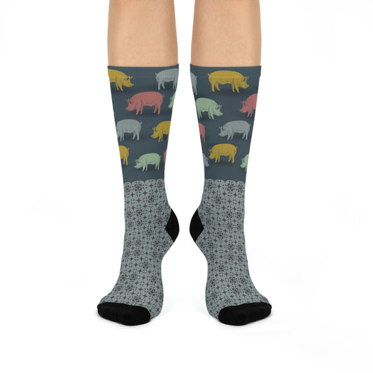 Pig Socks Unisex Adult Stretchy Mid Calf Original