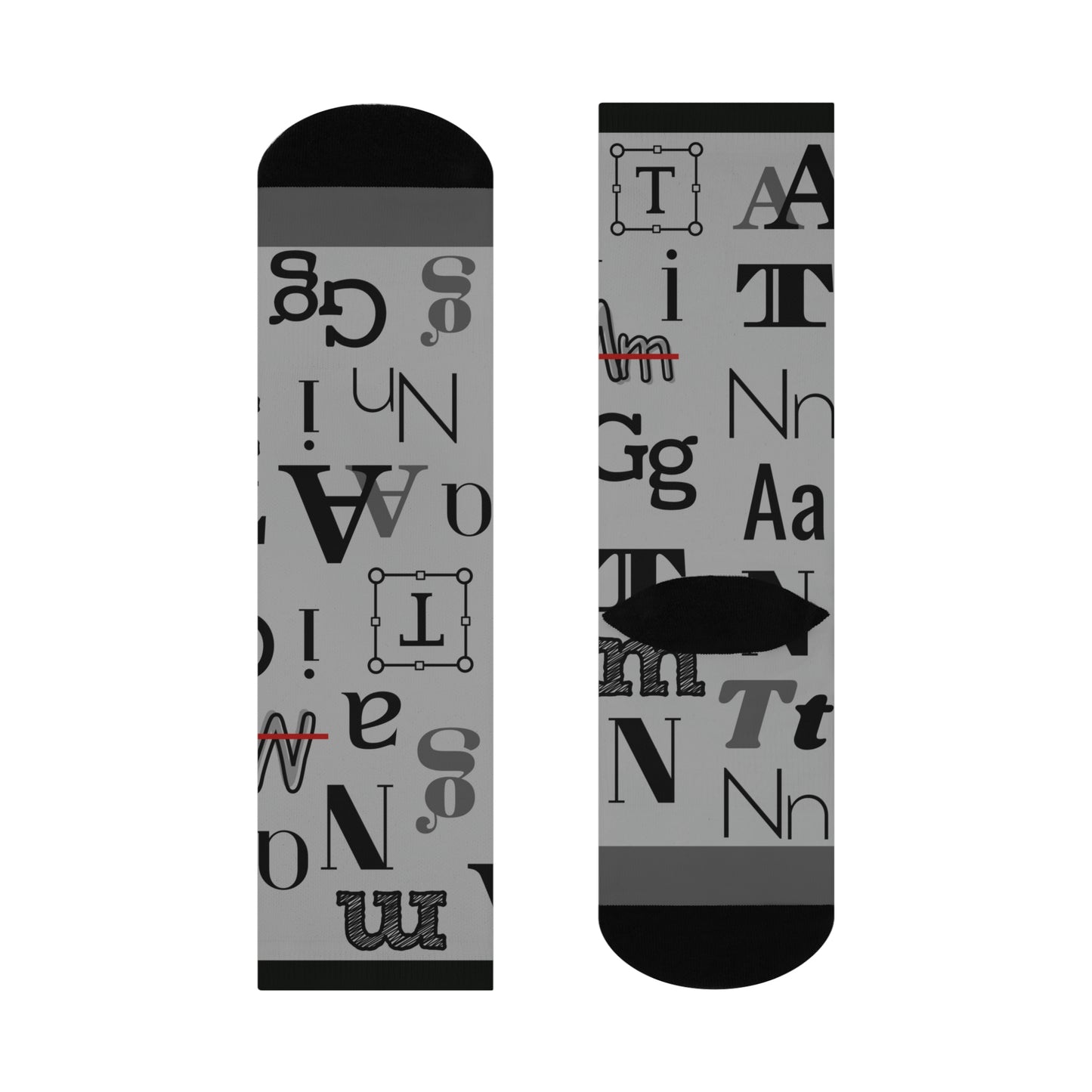 Font Frenzy Socks Typography Unisex Adult Stretchy Mid Calf Original
