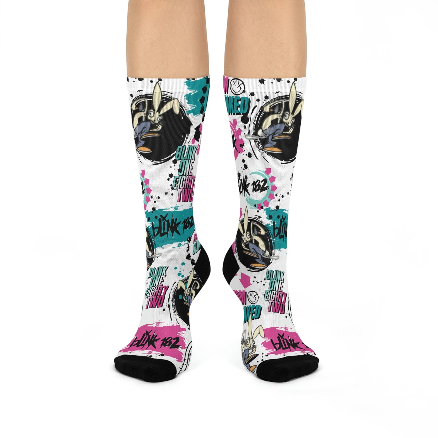 Blink 182 Socks Tom Blinked White Unisex Adult Mid Calf