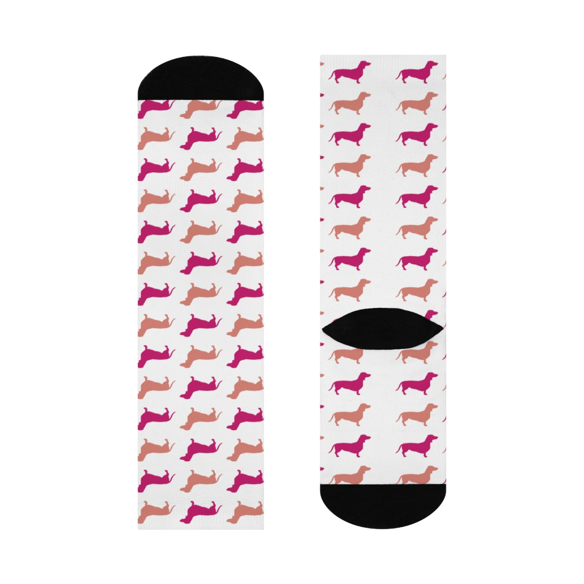 Dachshund Crew Socks! magenta and latte dachshund, great gift! modern, trendy, cute wiener dog socks! - The Dapper Dogg
