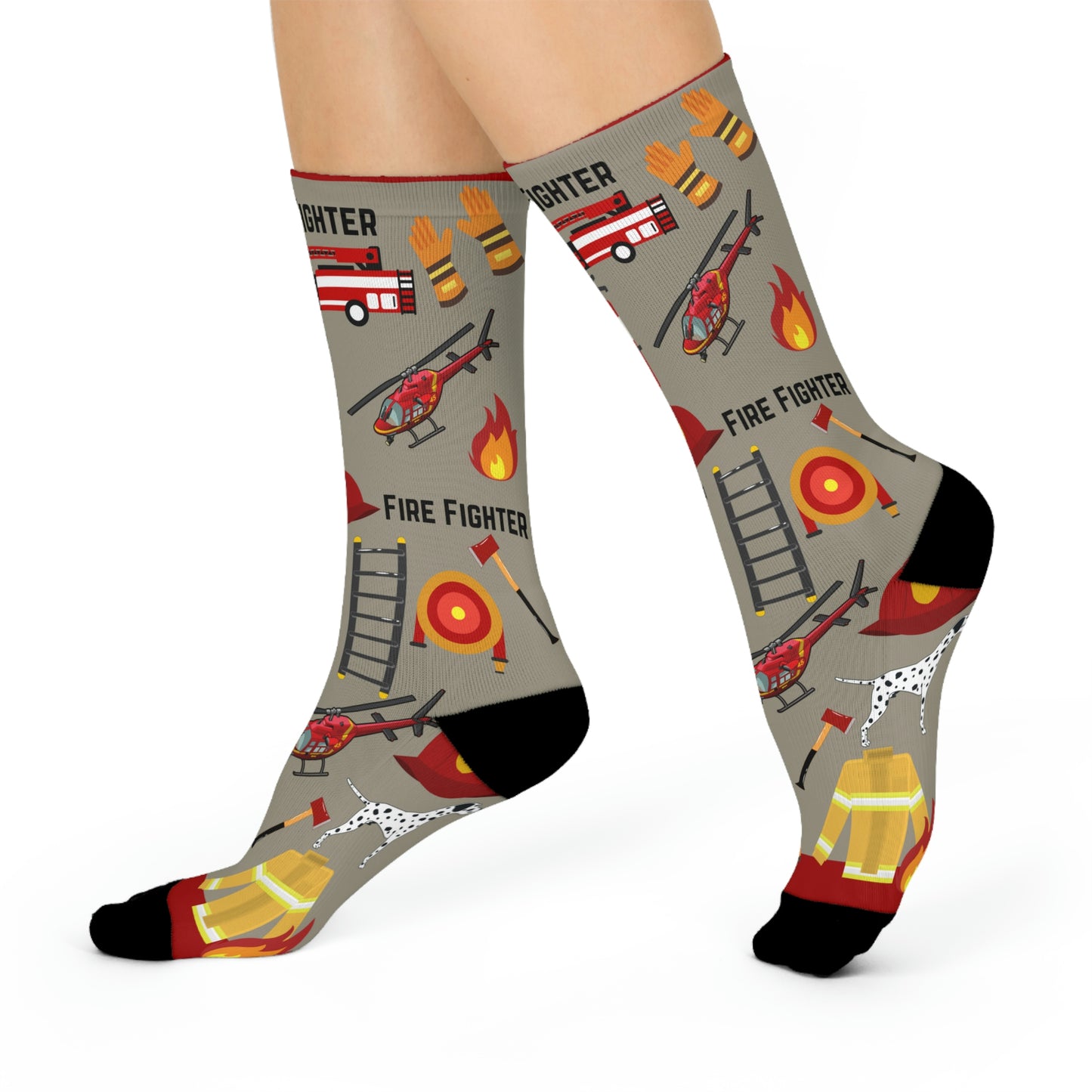 Firefighter Socks Unisex Adult Stretchy Mid Calf Original