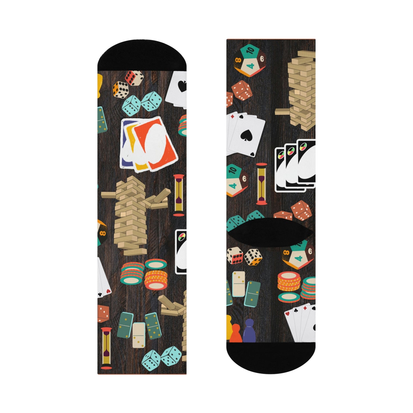 Family Game Night Socks Fun at Large! Unisex Adult Stretchy Mid Calf Original