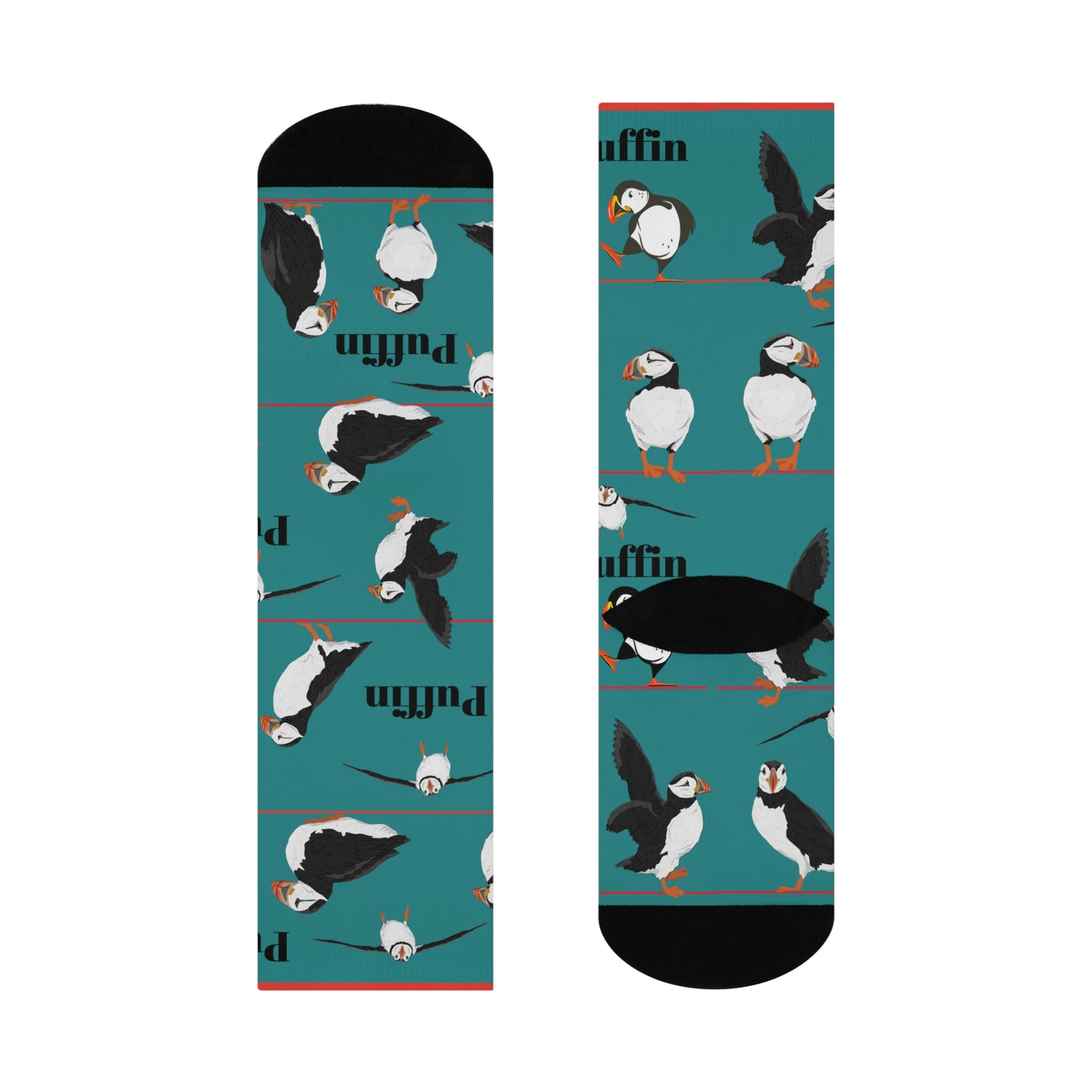 Puffin Socks Atlantic Seabirds Unisex Adult Stretchy Mid Calf Original