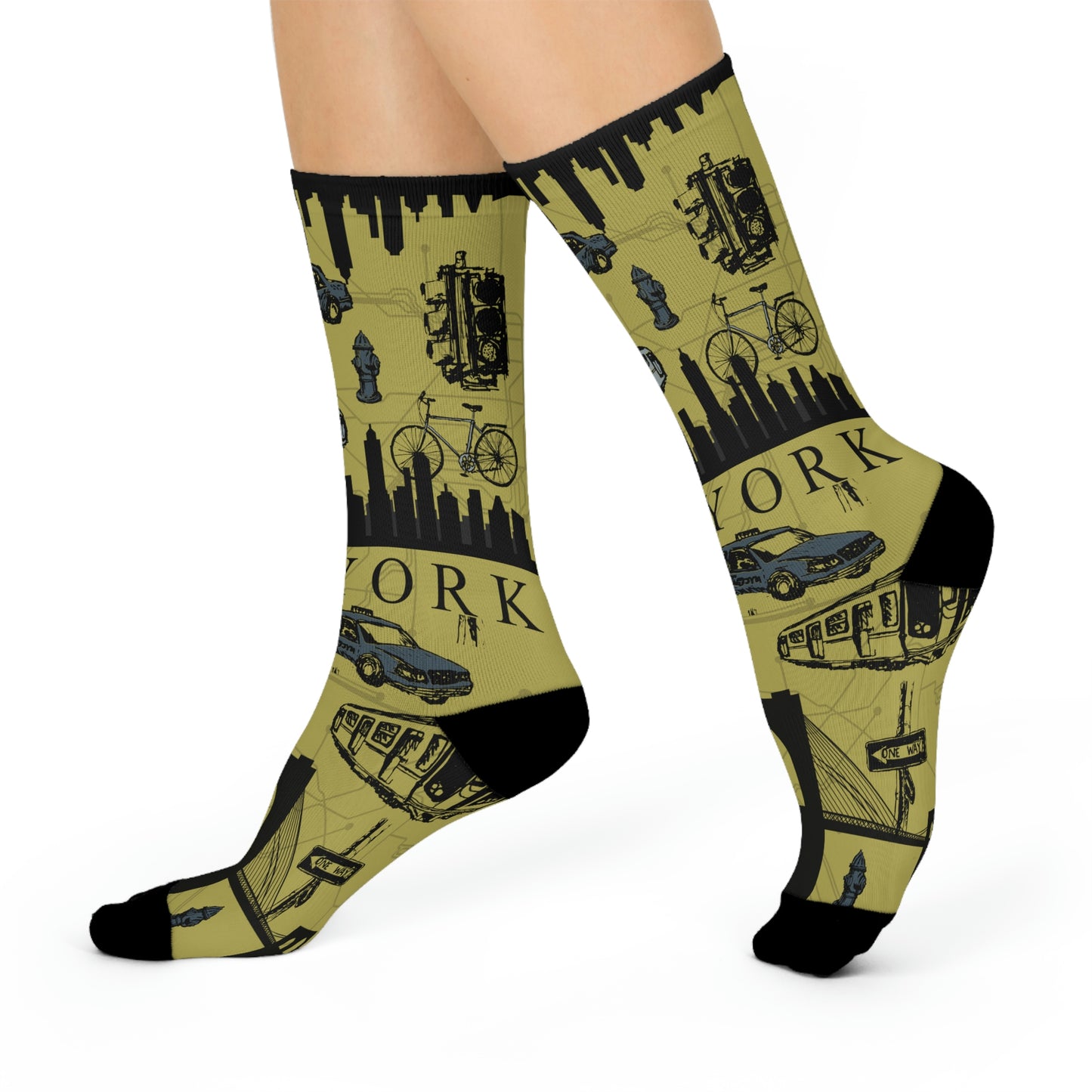 New York City Socks Retro Brooklyn Bridge Unisex Stretchy