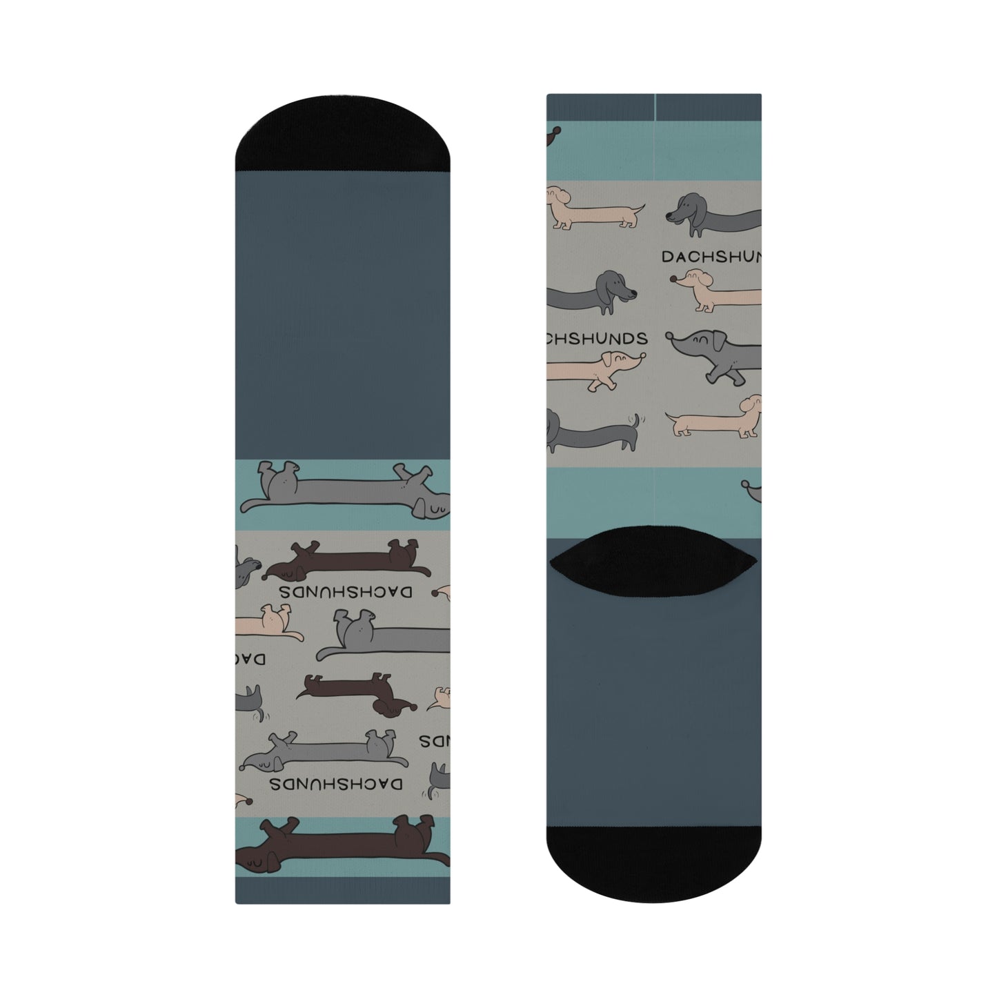 Dachshund Socks, Blue Griege