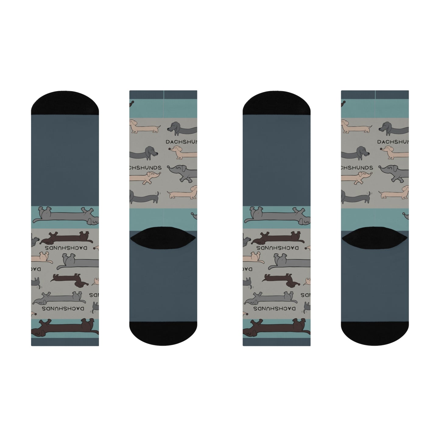 Dachshund Socks, Blue Griege