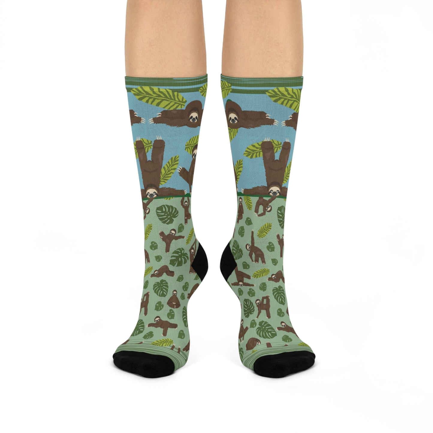 Sloth Lovers= Slovers Socks! Unisex Adult Stretchy Mid Calf Original