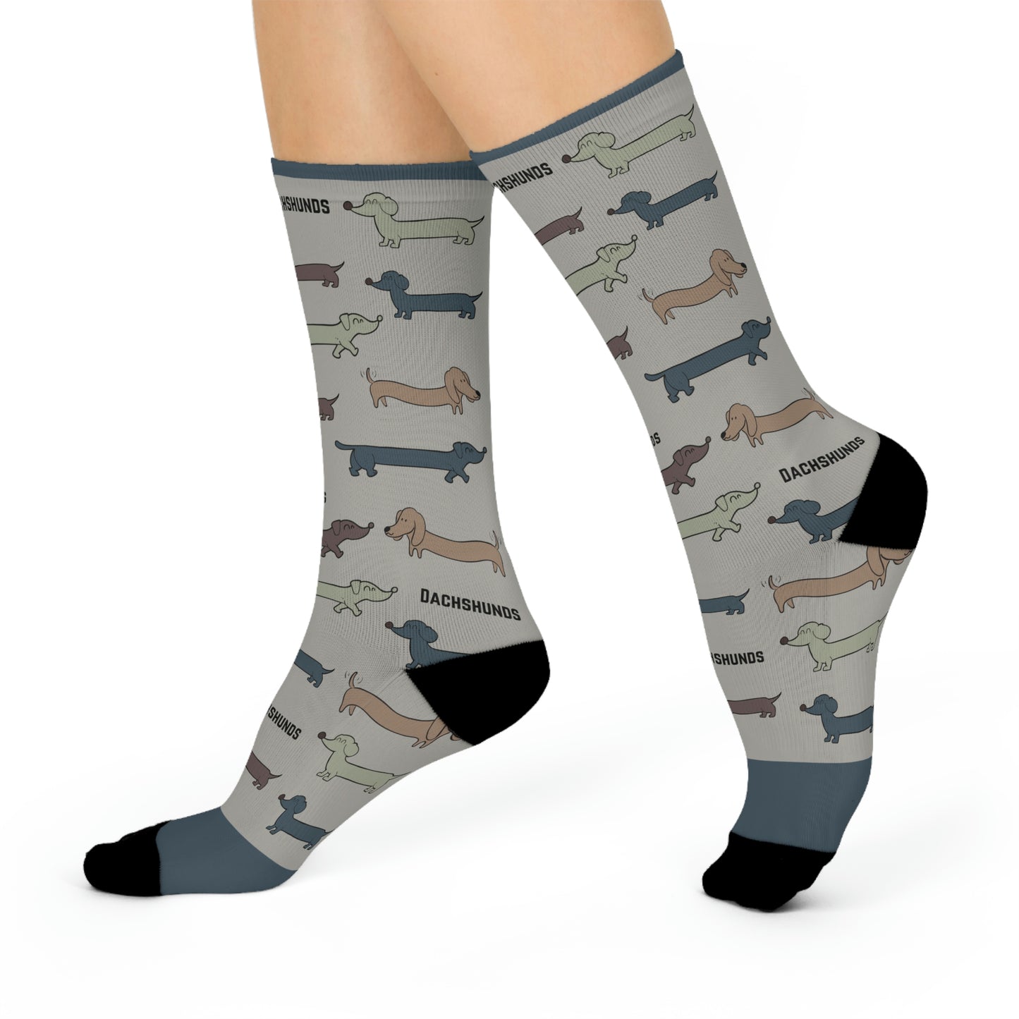 Dachshund Socks Griege Unisex Adult Stretchy Mid Calf Original