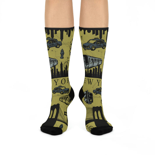 New York City Socks Retro Brooklyn Bridge Unisex Stretchy