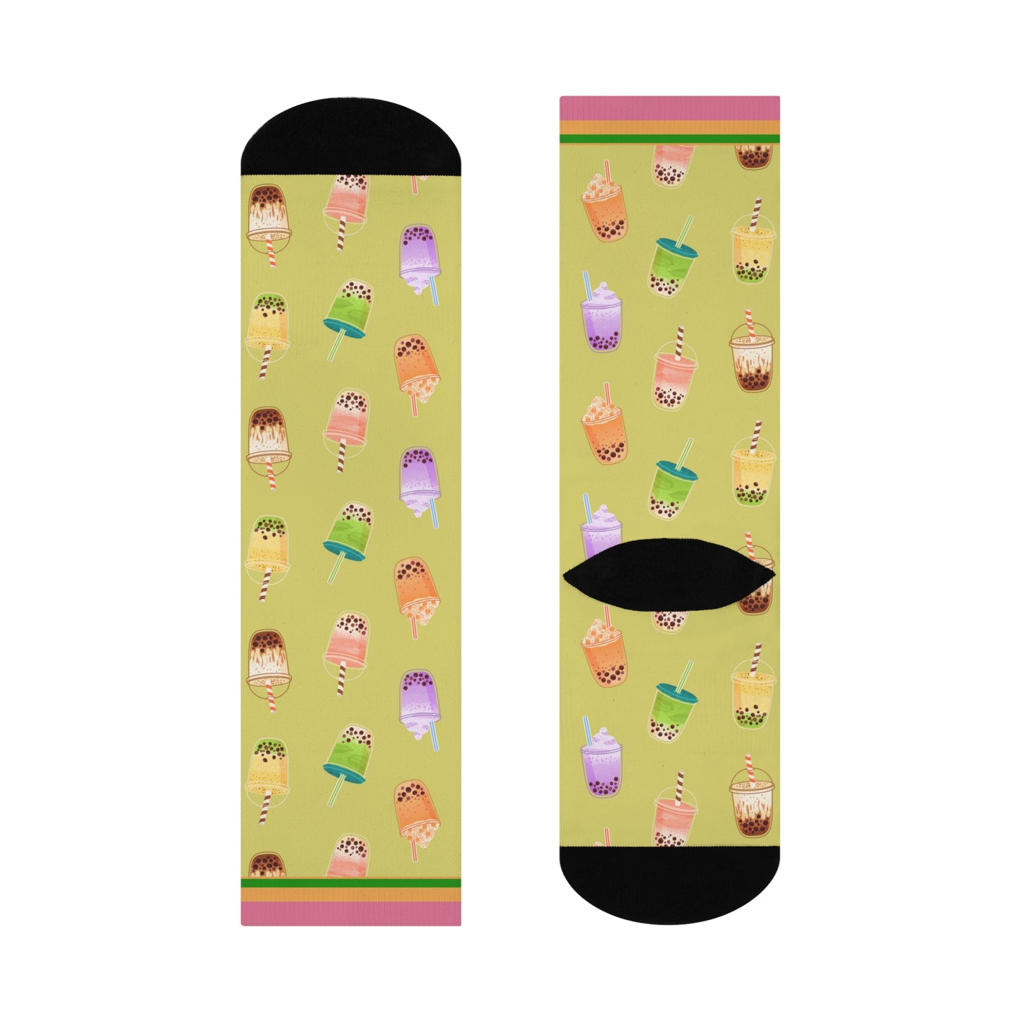 Bubble Tea Socks Boba Unisex Adult Stretchy Mid Calf Original