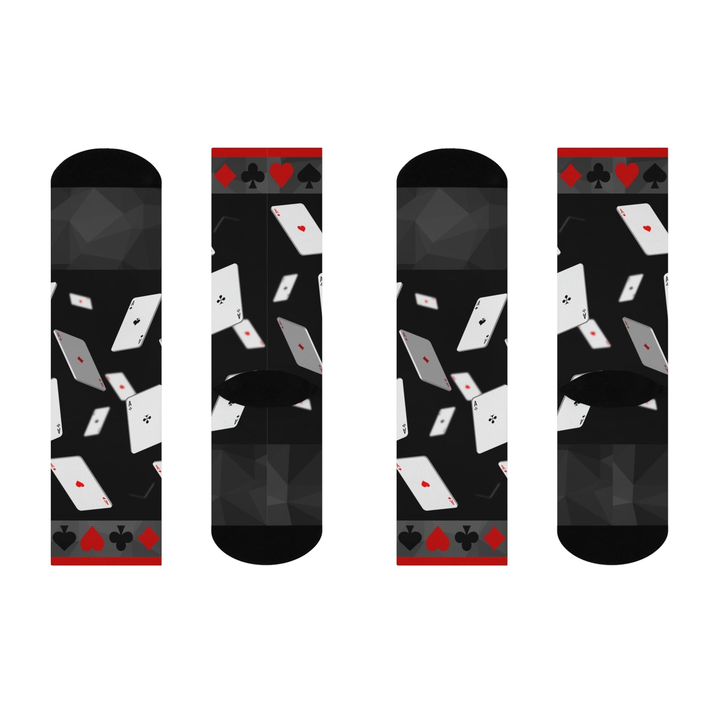 Casino Game Night Socks Gin Rummy Unisex Adult Stretchy Mid Calf Original