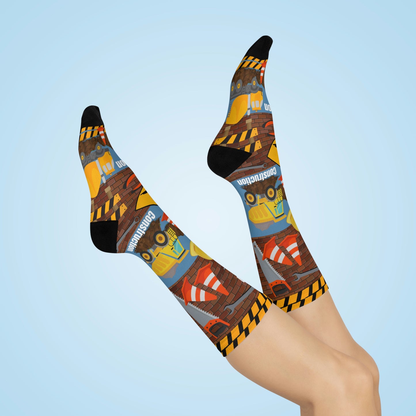 Construction Worker Socks Unisex Adult Stretchy Mid Calf Original