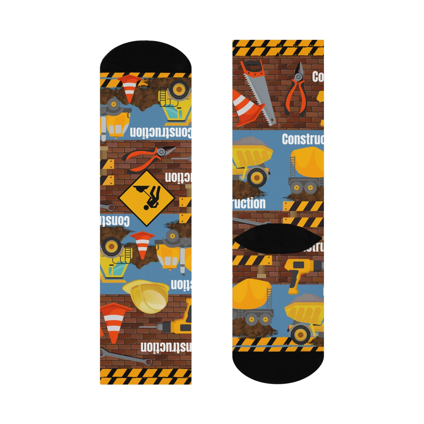 Construction Worker Socks Unisex Adult Stretchy Mid Calf Original