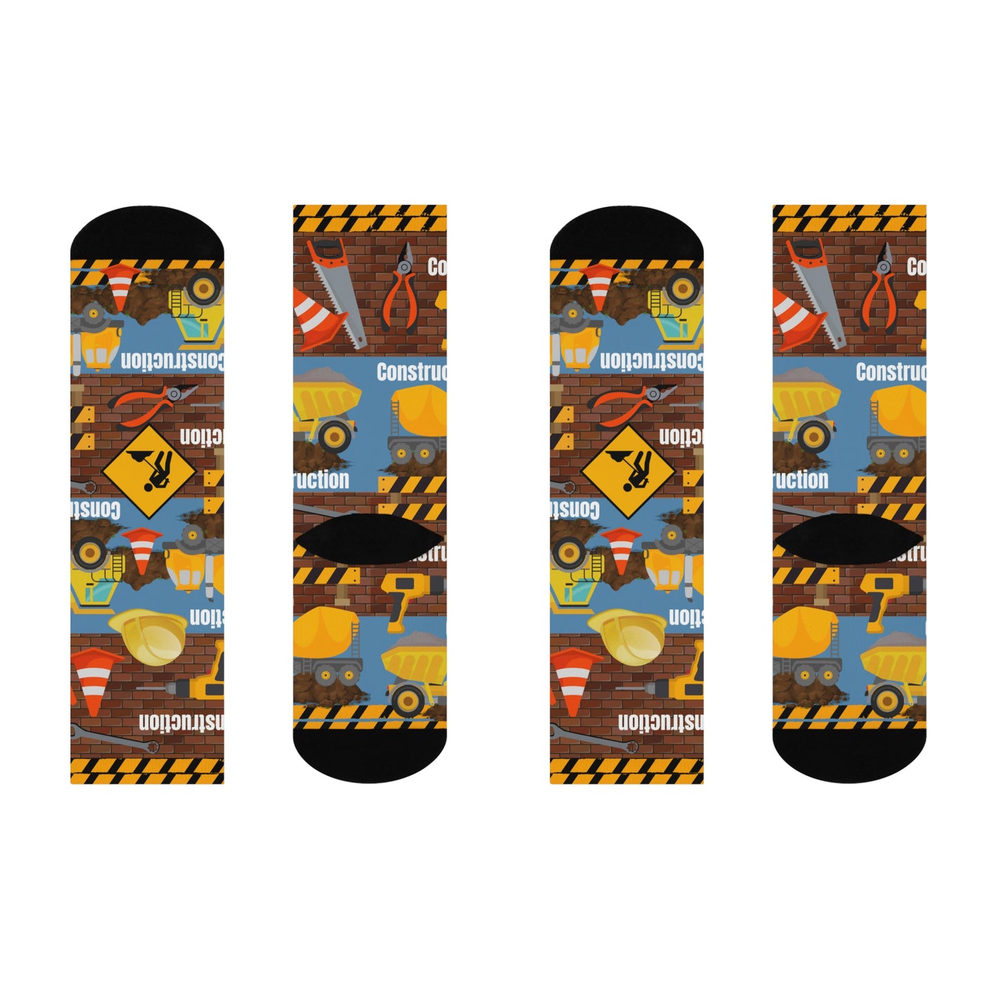 Construction Worker Socks Unisex Adult Stretchy Mid Calf Original