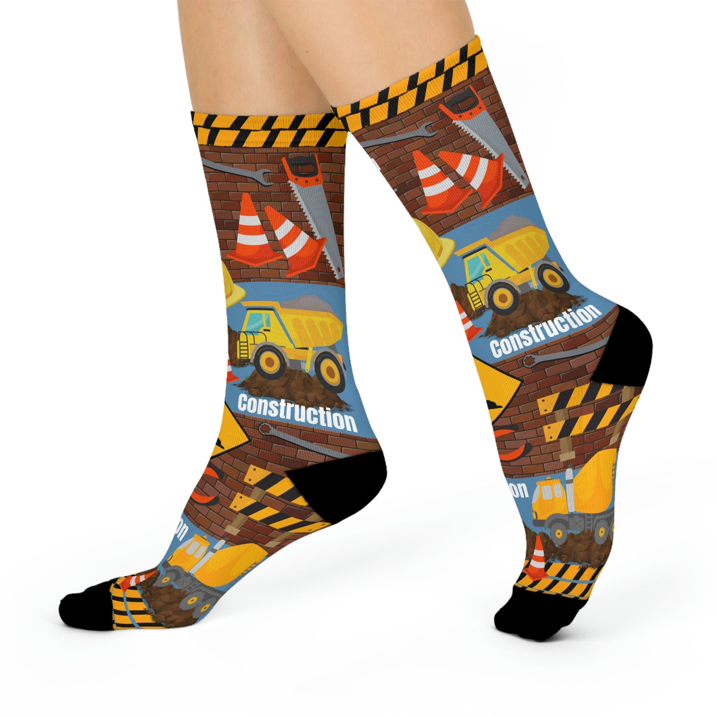 Construction Worker Socks Unisex Adult Stretchy Mid Calf Original
