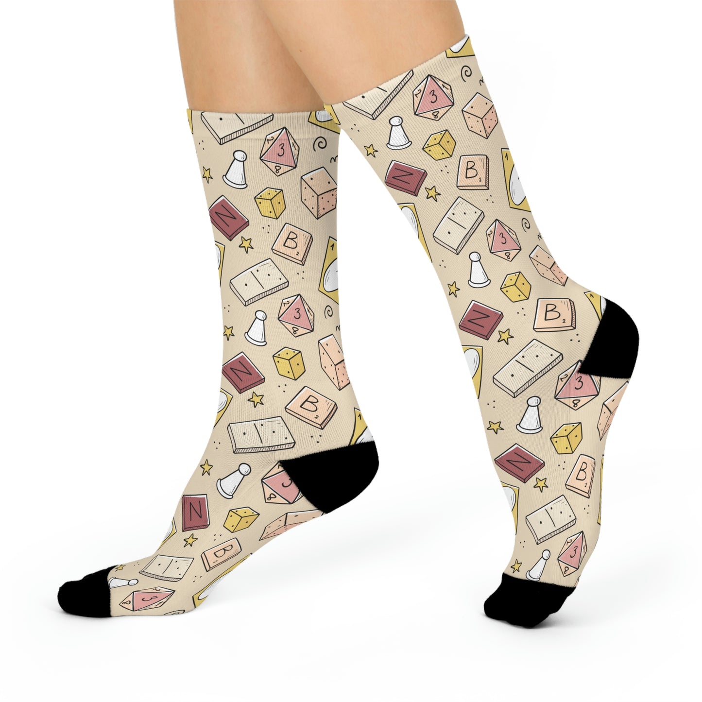 Game Night Socks Dice Unisex Adult Stretchy Mid Calf Original