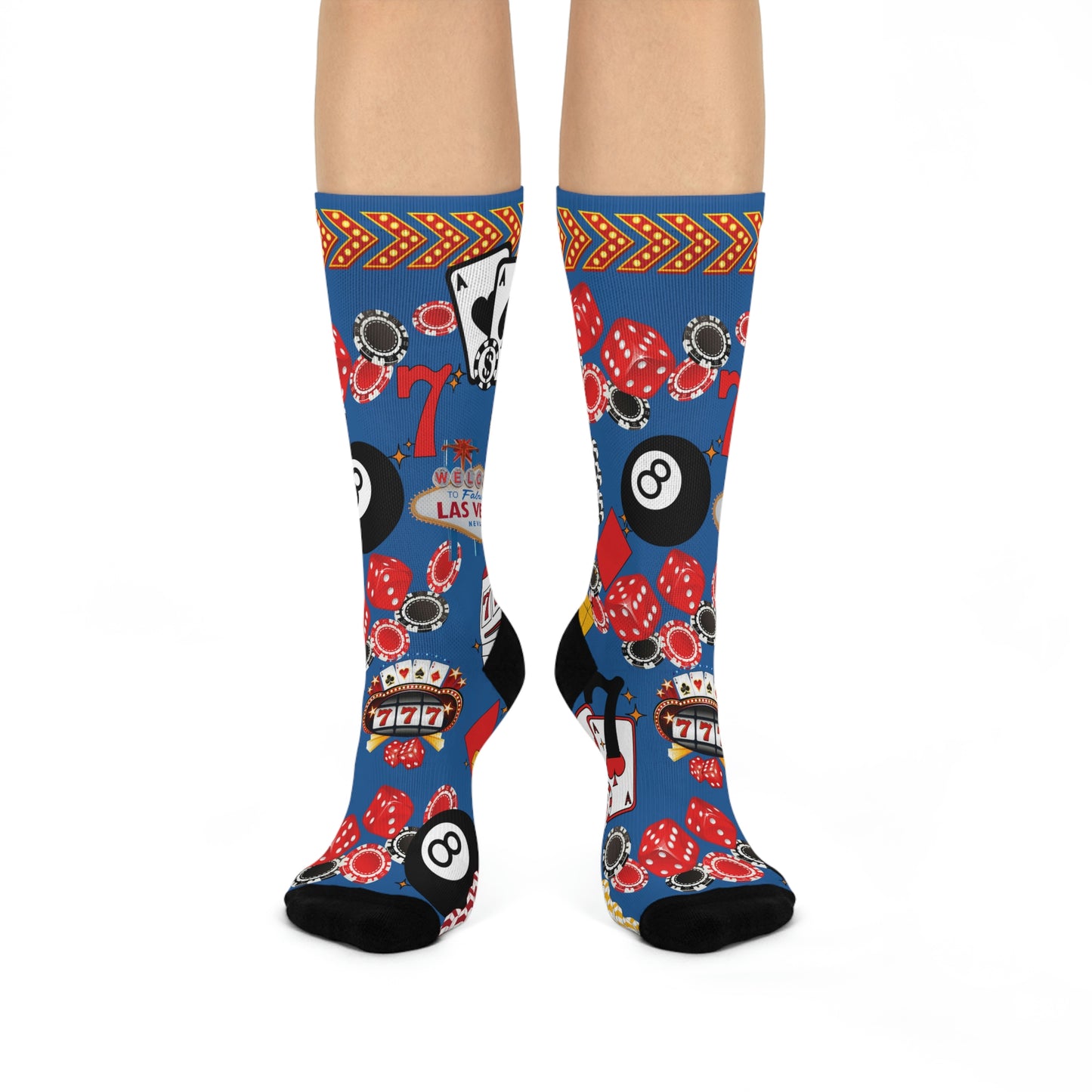 Las Vegas Socks Casino Unisex Adult Stretchy Mid Calf Original