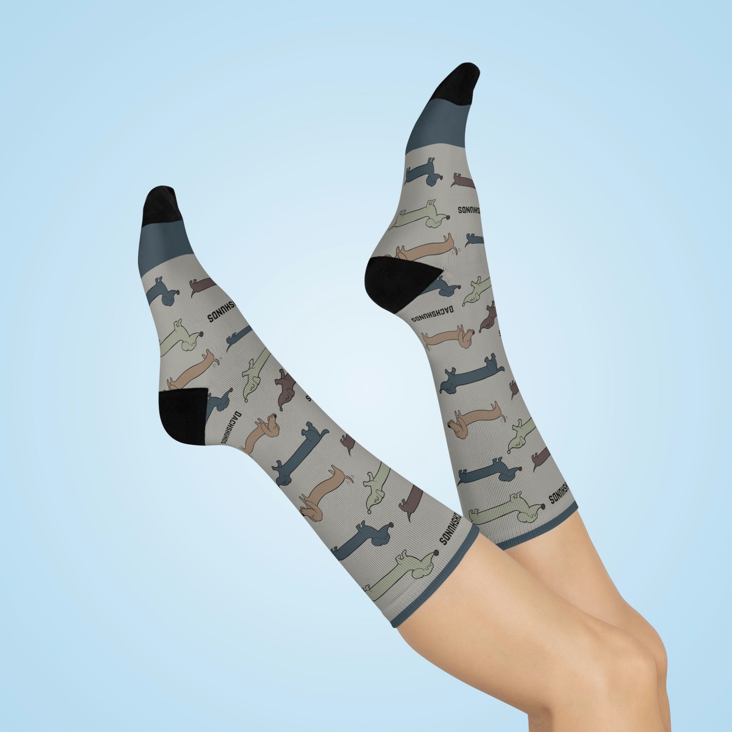 Dachshund Socks Griege Unisex Adult Stretchy Mid Calf Original