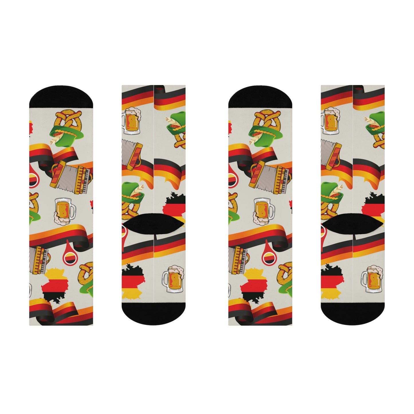German Socks Pretzels Unisex Adult Stretchy Mid Calf Original