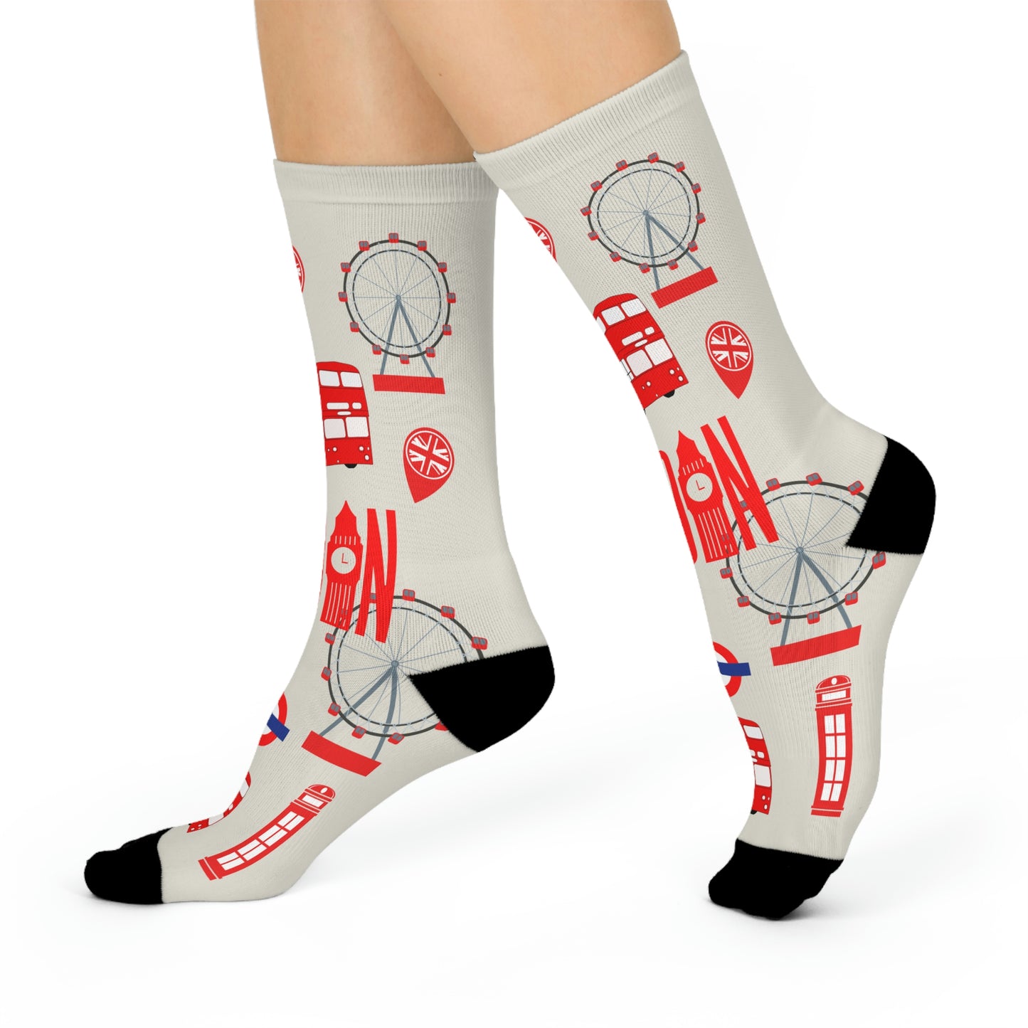London England Socks Anglophile Unisex Adult Stretchy Mid Calf Original